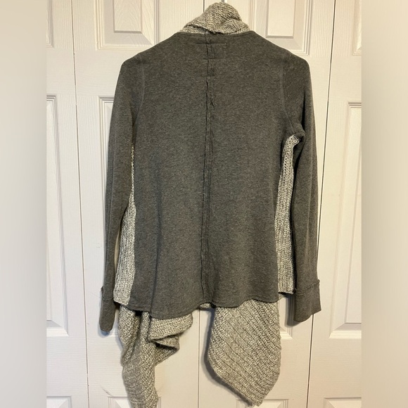 Anthropologie Cardigan Sweater Waterfall Front Gray Oversized Sz XS‎ - Picture 4 of 6